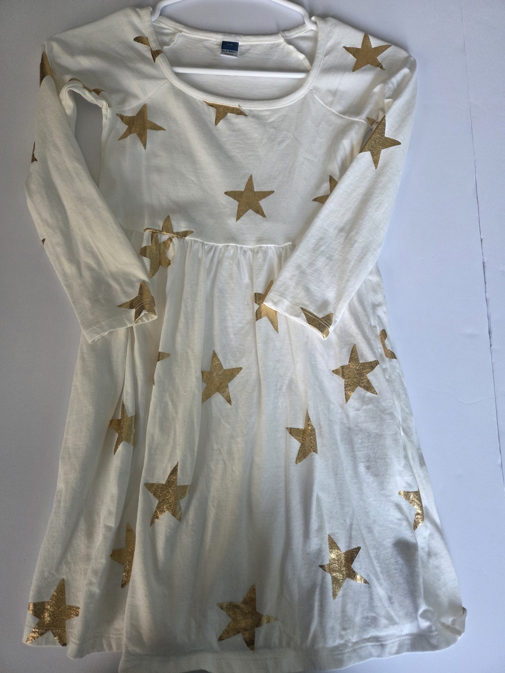 NWOT Old Navy Cream with Gold Star Print S8 Girls